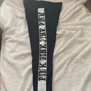 PINK Victoria's Secret Black Sequin Women Leggings